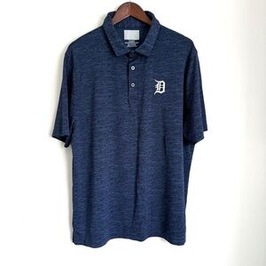 MLB Detroit Tigers Mens XL Navy Space Dye Short Sleeve Performance Polo Shirt V3